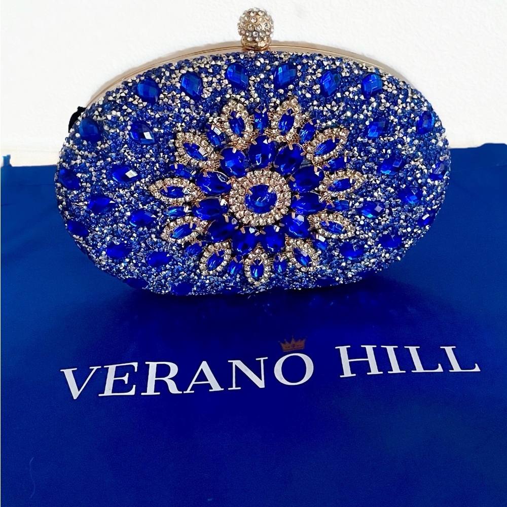 New Verano Hill Blue Collete Clutch Bag - Picture 7 of 7